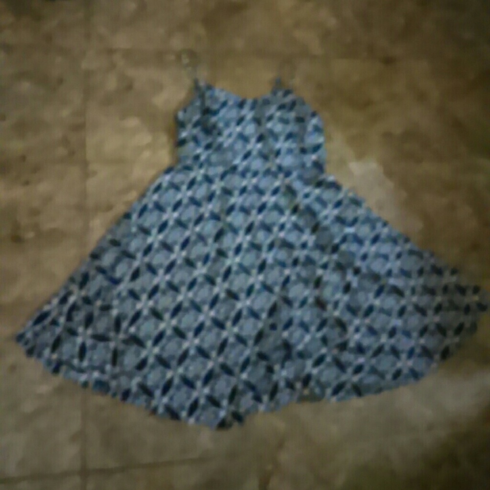 Blue designed dress